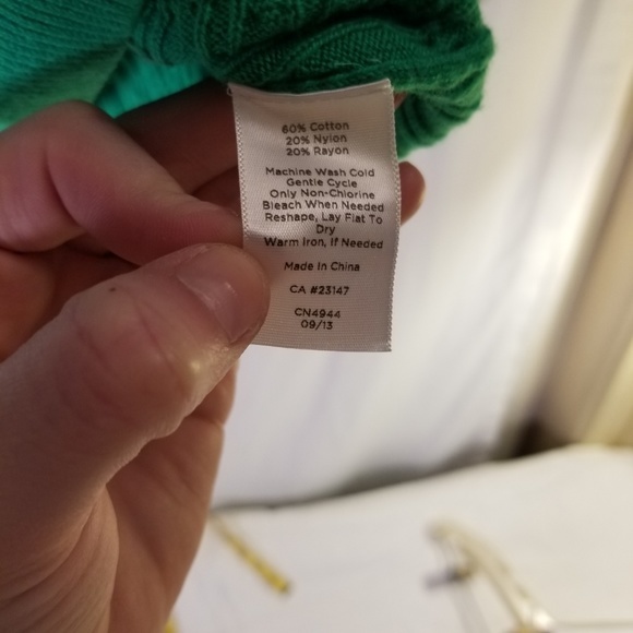 Talbots L Cable Knit Lightweight Green - Picture 4 of 11